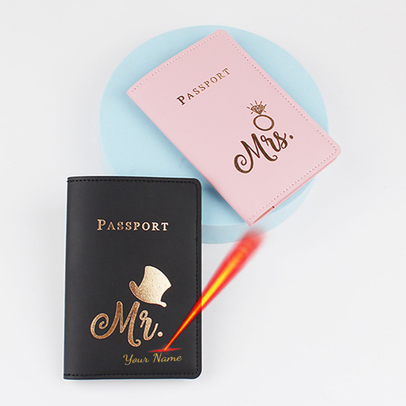 Personalized Name Box - Customize Name Mr/Mrs Logo Passport Cover