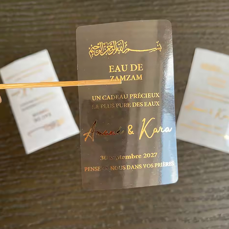 Personalised Candle Label - Customized Rectangular Transparent Bottle Sticker Zamzam