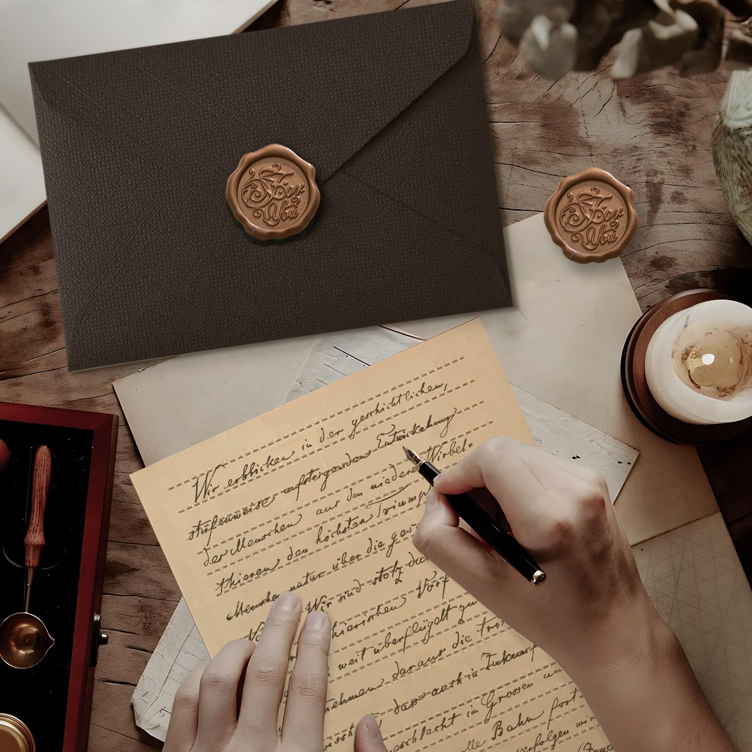22Pcs Vintage Writing Paper Se - Wax Seal Letter Kit 评论和价格