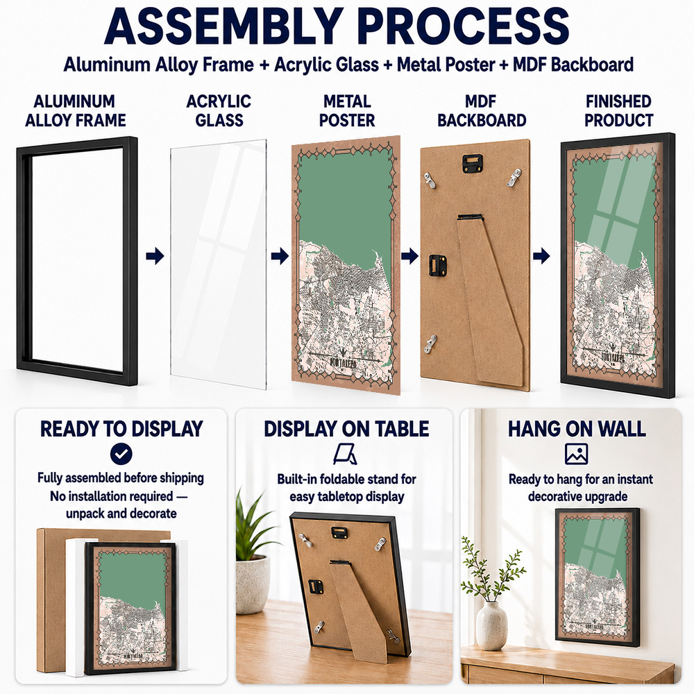 Fortaleza City Map Framed Meta - Custom Map Poster 评论和价格