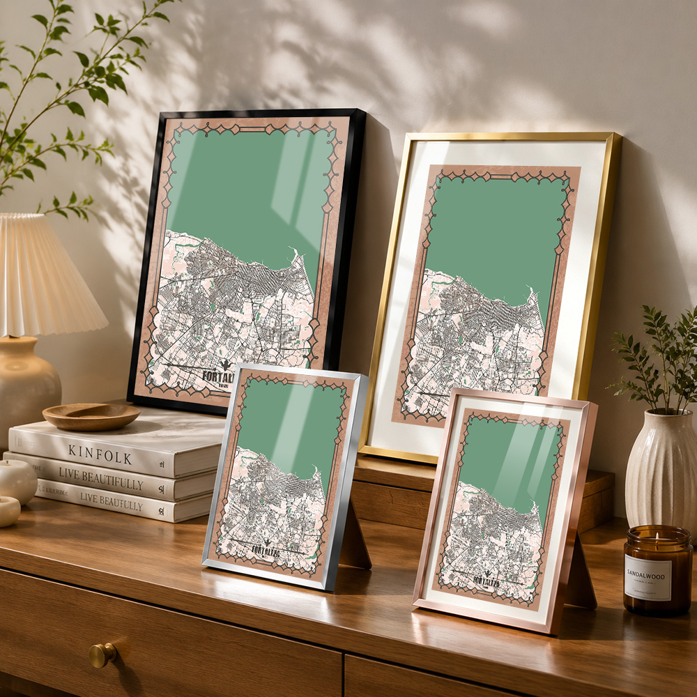 Fortaleza City Map Framed Meta - Custom Map Poster 评论和价格