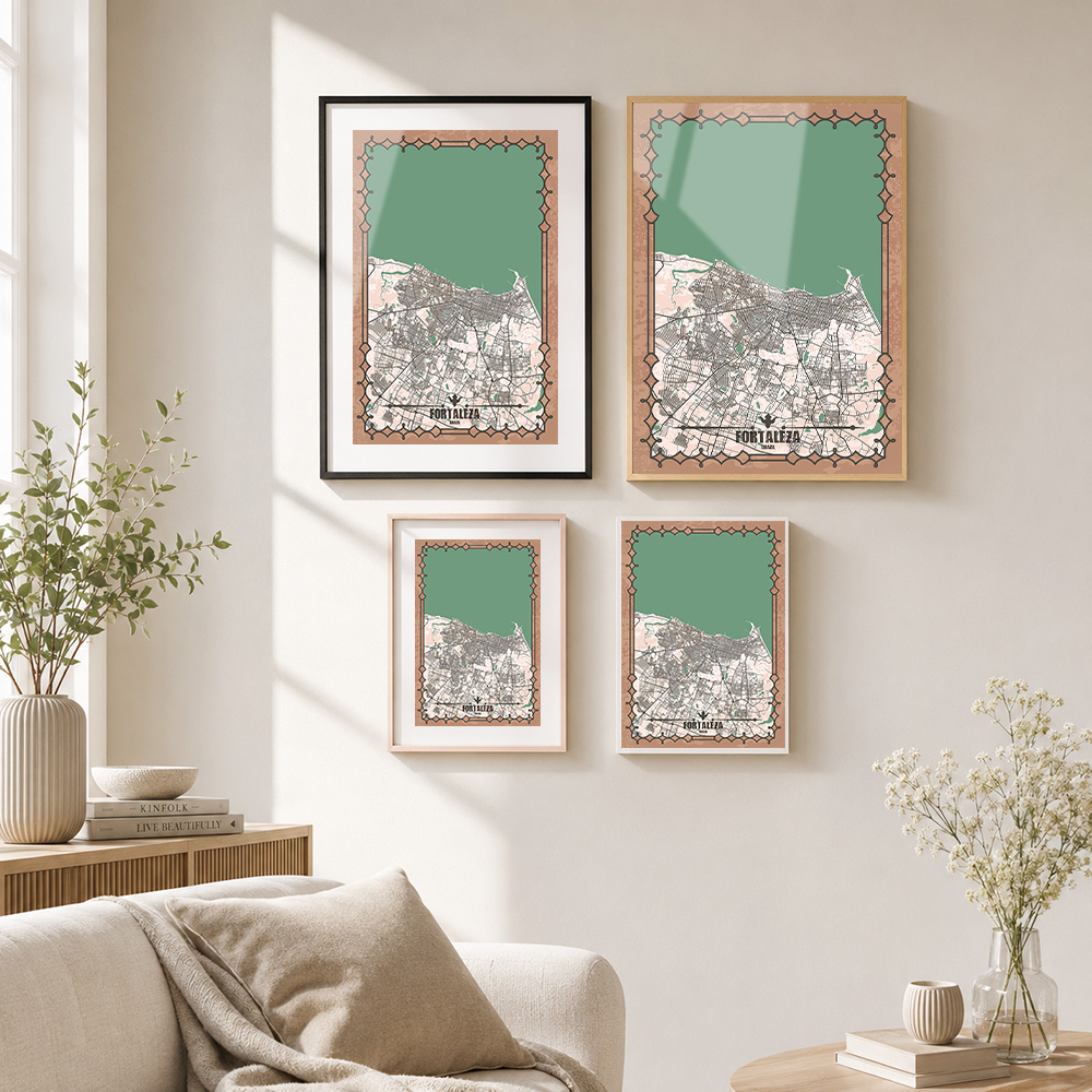 Fortaleza City Map Framed Meta - Custom Map Poster 评论和价格