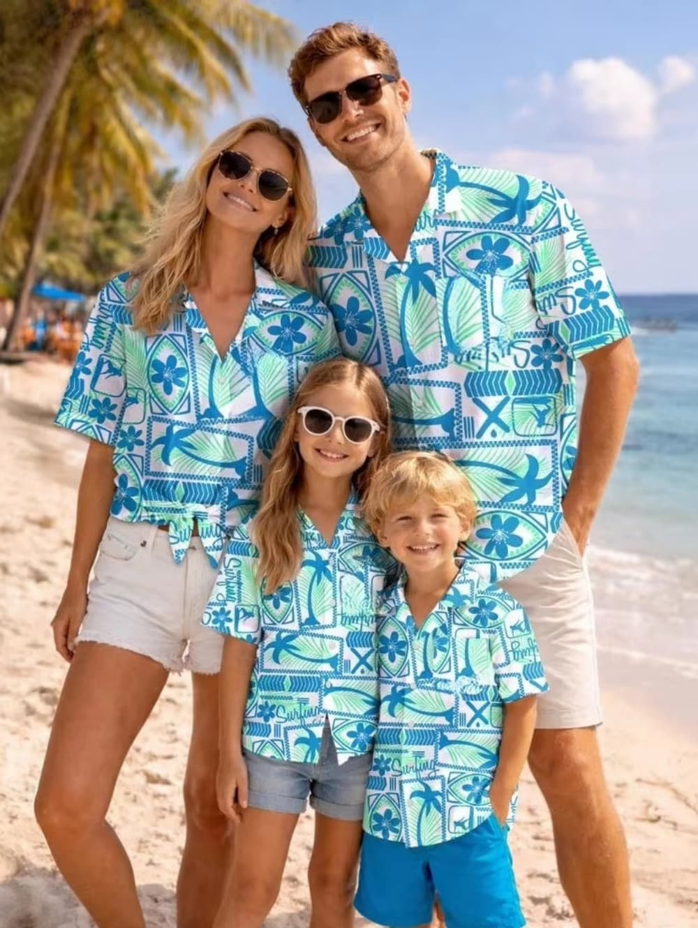 Summer Men's Family Wear Beach - Family Tree Print 评论和价格